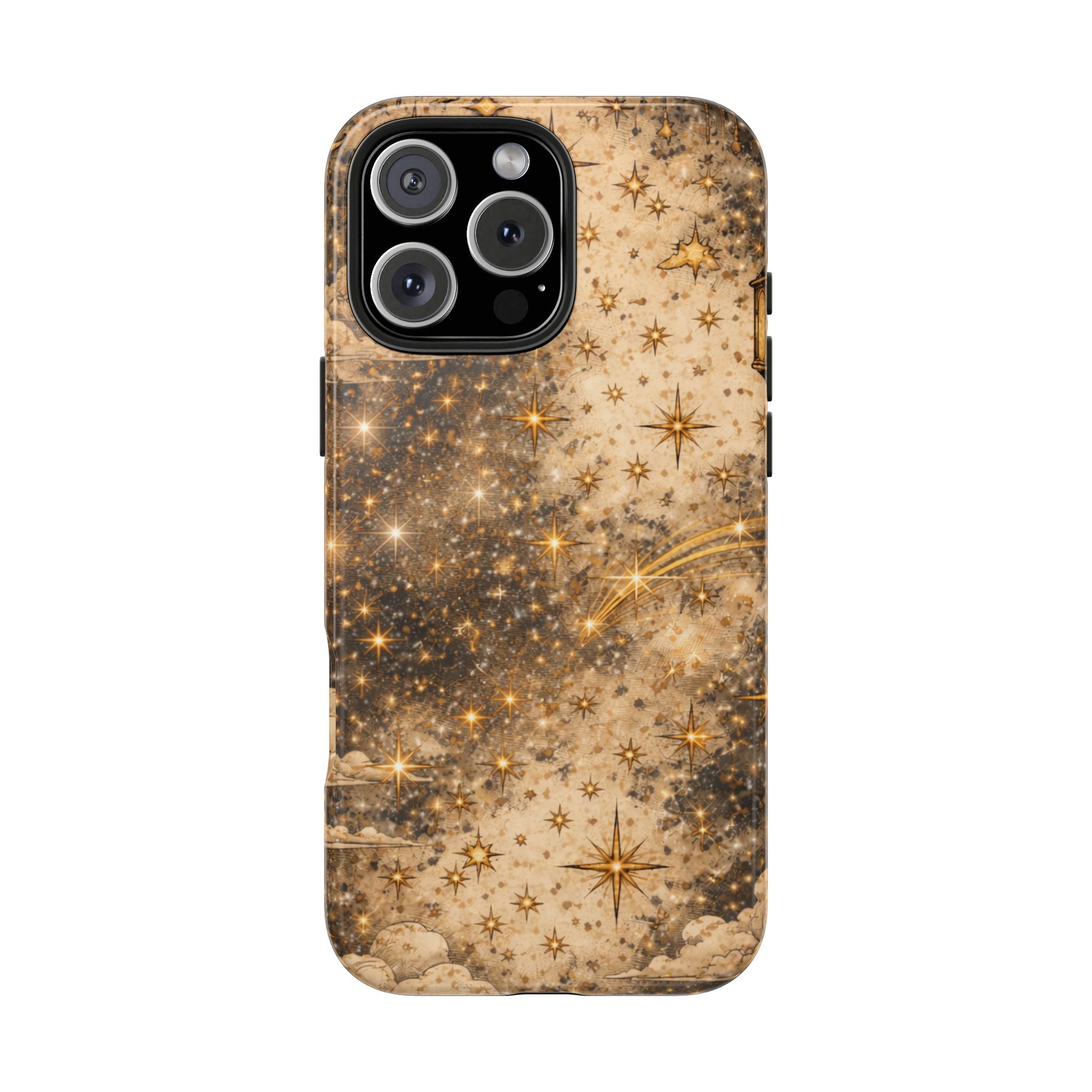 Celestial Stars Tough Phone Case — Vintage Gold Starry Sky Protection