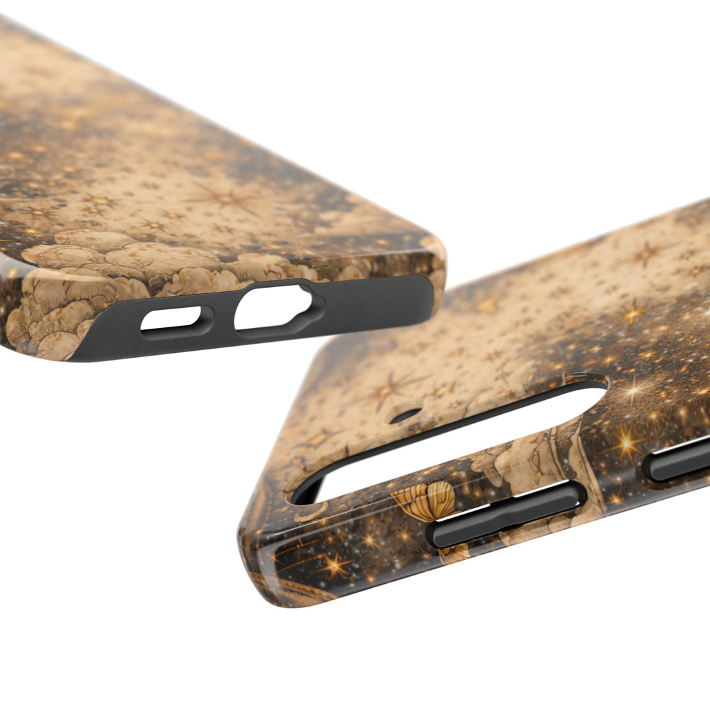 Celestial Stars Tough Phone Case — Vintage Gold Starry Sky Protection