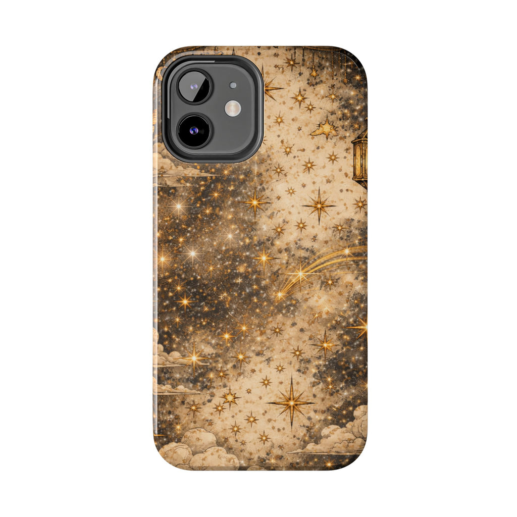 Celestial Stars Tough Phone Case — Vintage Gold Starry Sky Protection