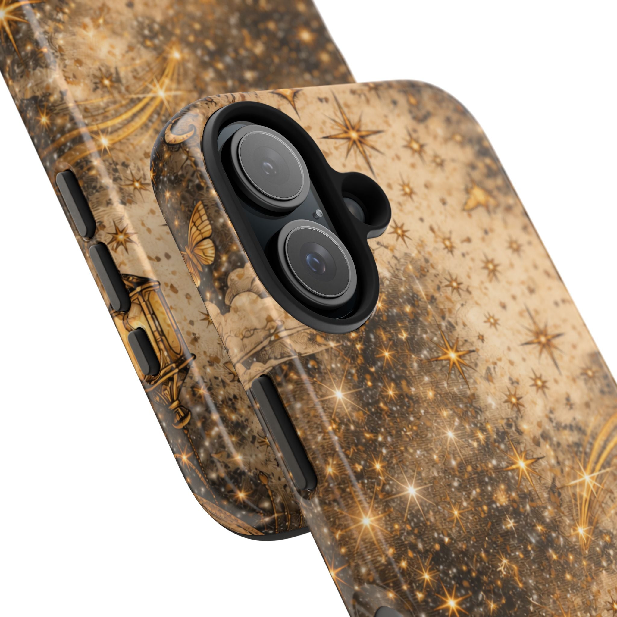 Celestial Stars Tough Phone Case — Vintage Gold Starry Sky Protection