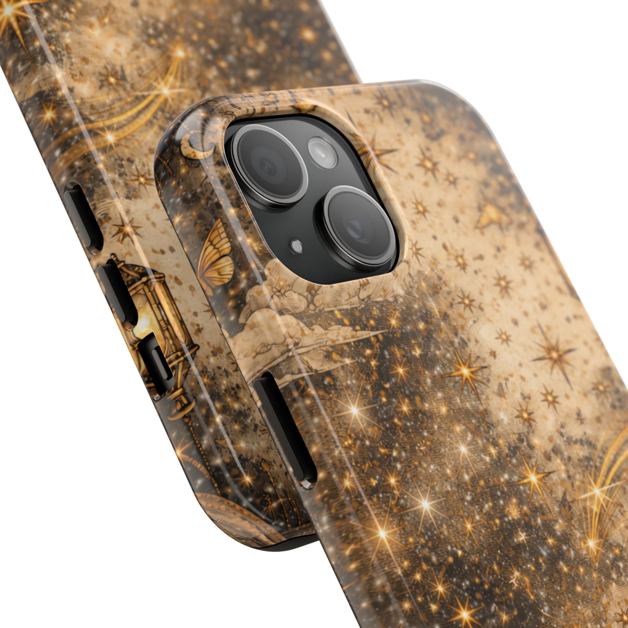 Celestial Stars Tough Phone Case — Vintage Gold Starry Sky Protection