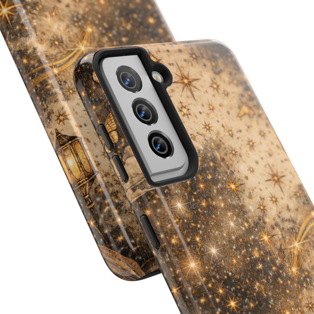Celestial Stars Tough Phone Case — Vintage Gold Starry Sky Protection