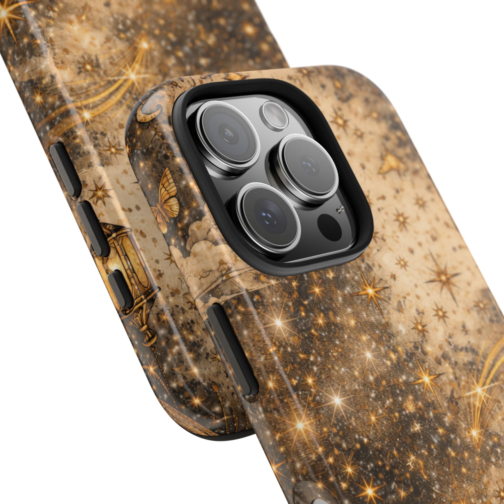 Celestial Stars Tough Phone Case — Vintage Gold Starry Sky Protection