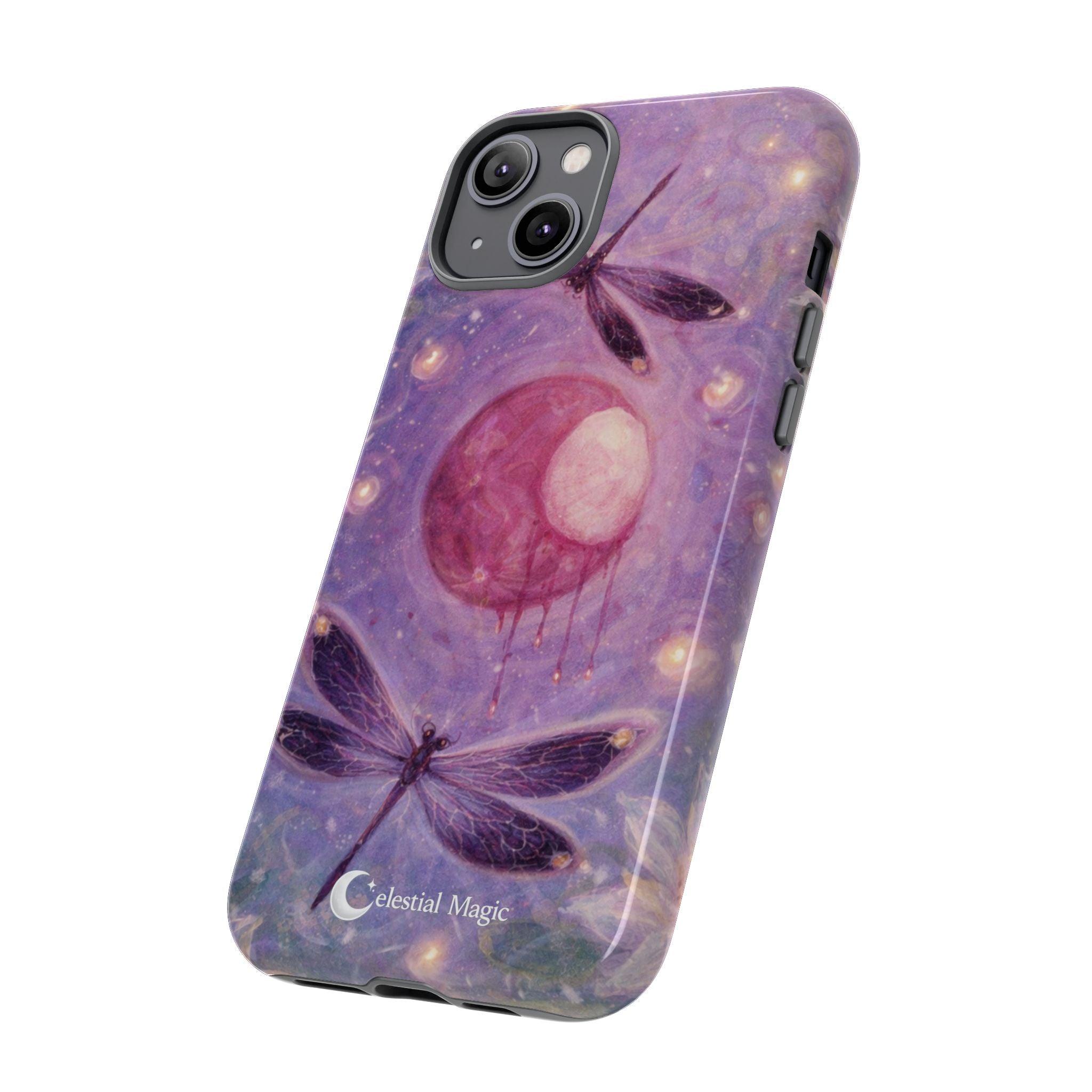 Mystic Dragonfly Phone Case — Celestial Magic Moon Art Protective Cover