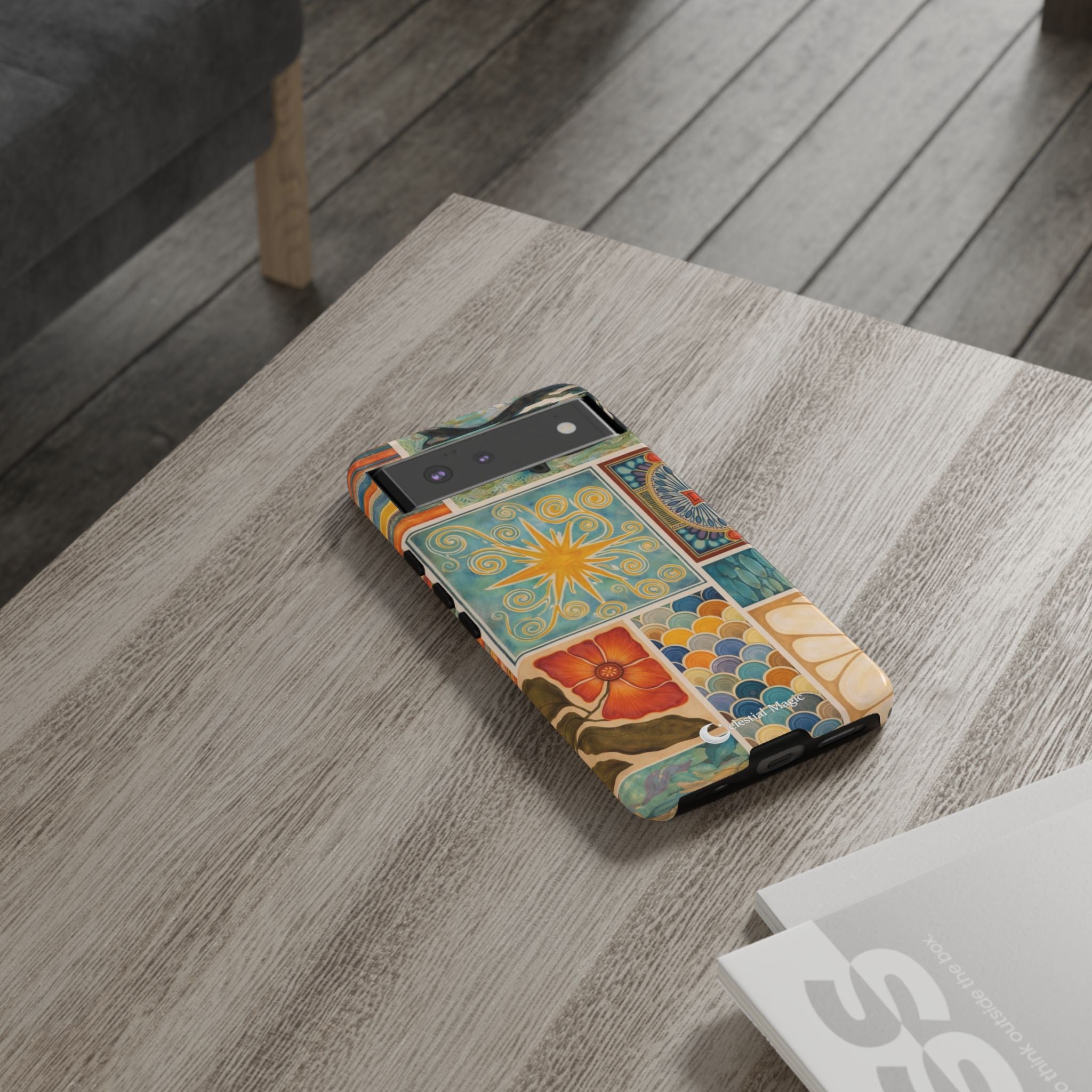Boho Tile Pattern Phone Case — Ceramic Mosaic Floral & Star Tough Case