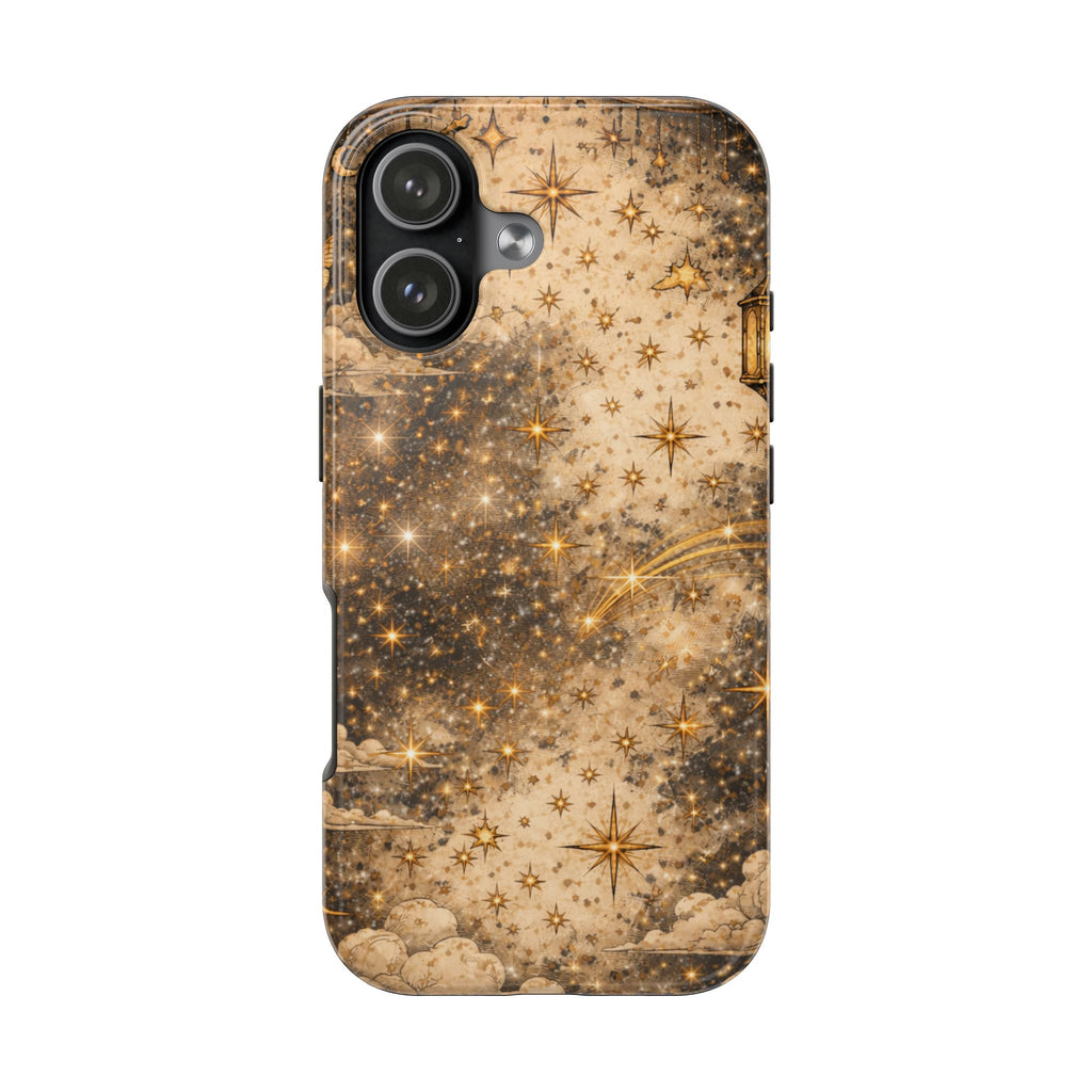 Celestial Stars Tough Phone Case — Vintage Gold Starry Sky Protection