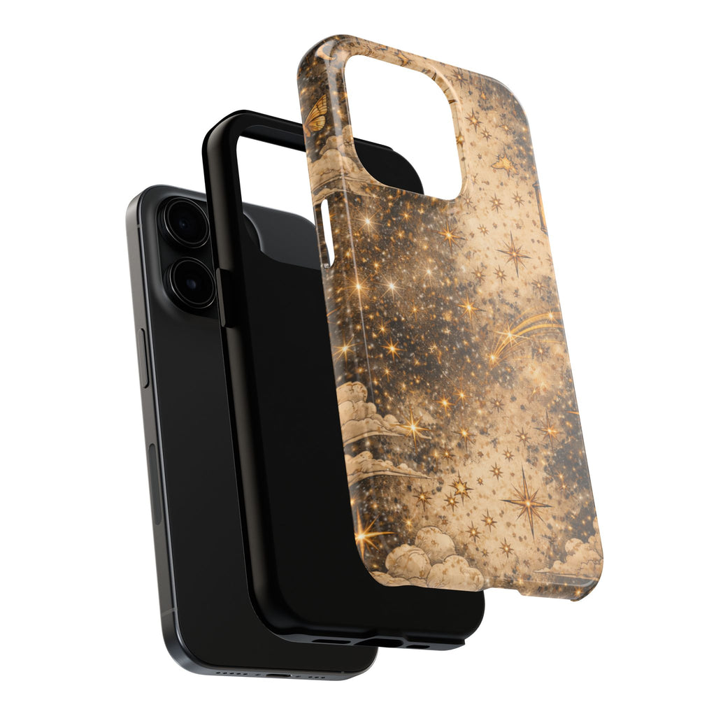 Celestial Stars Tough Phone Case — Vintage Gold Starry Sky Protection