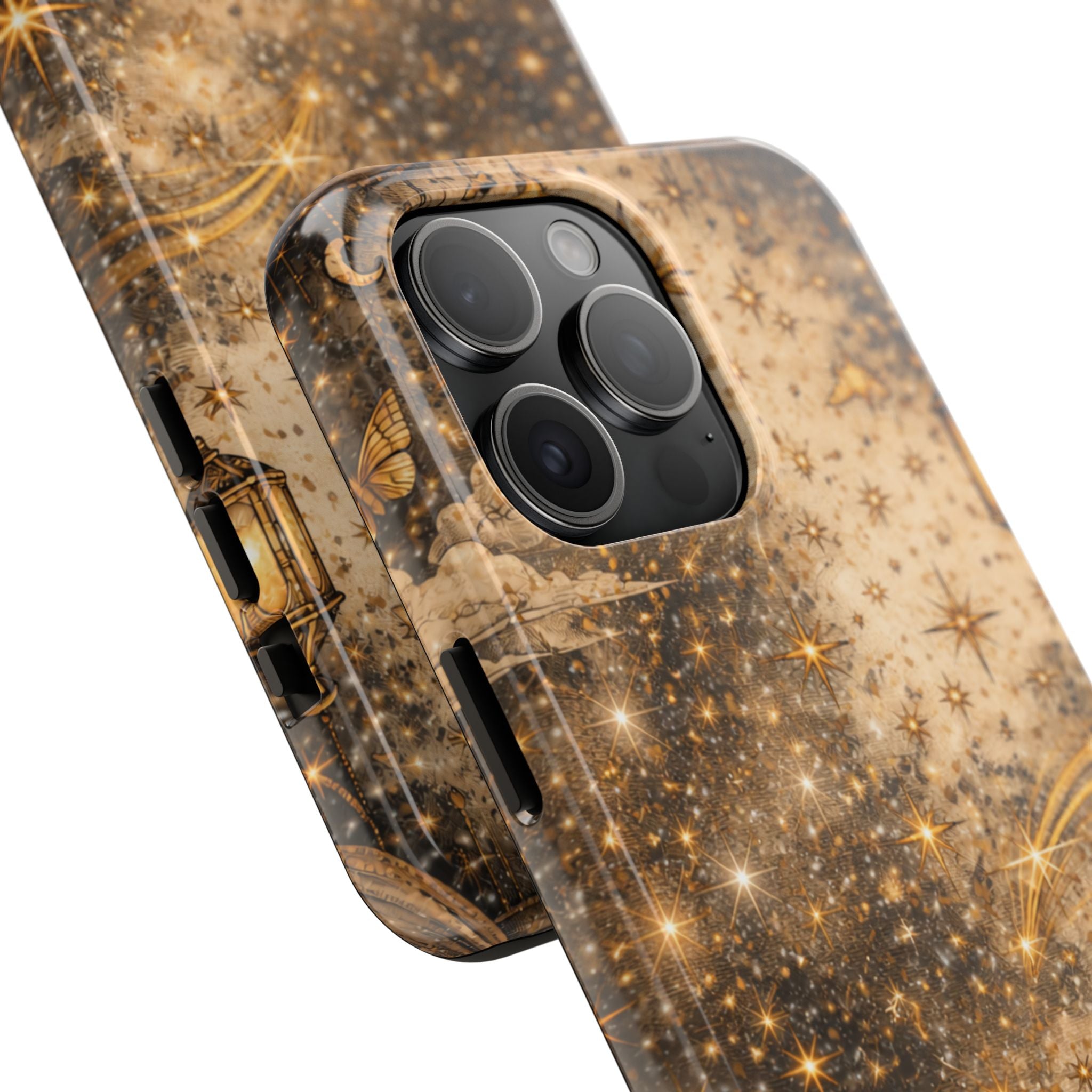 Celestial Stars Tough Phone Case — Vintage Gold Starry Sky Protection
