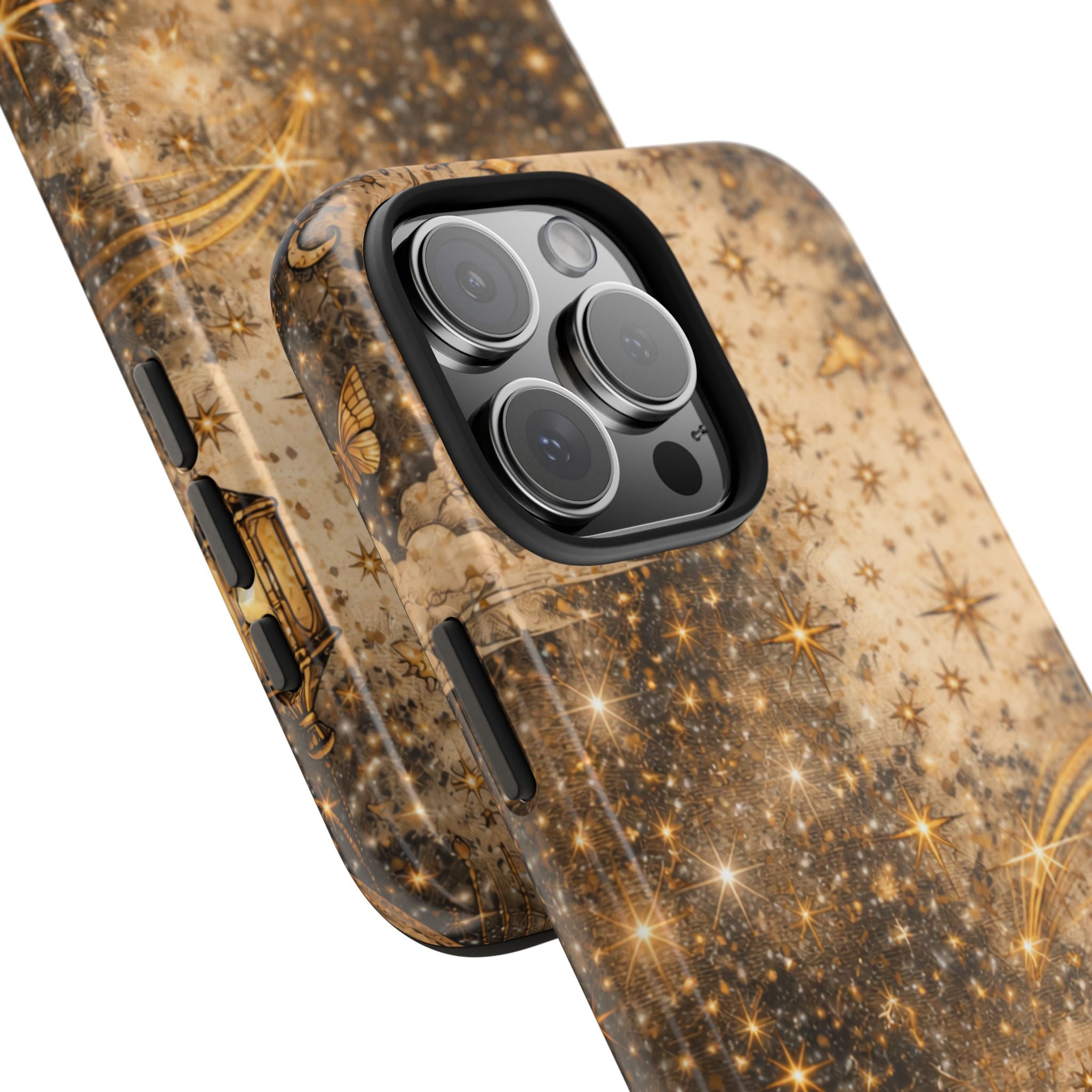 Celestial Stars Tough Phone Case — Vintage Gold Starry Sky Protection