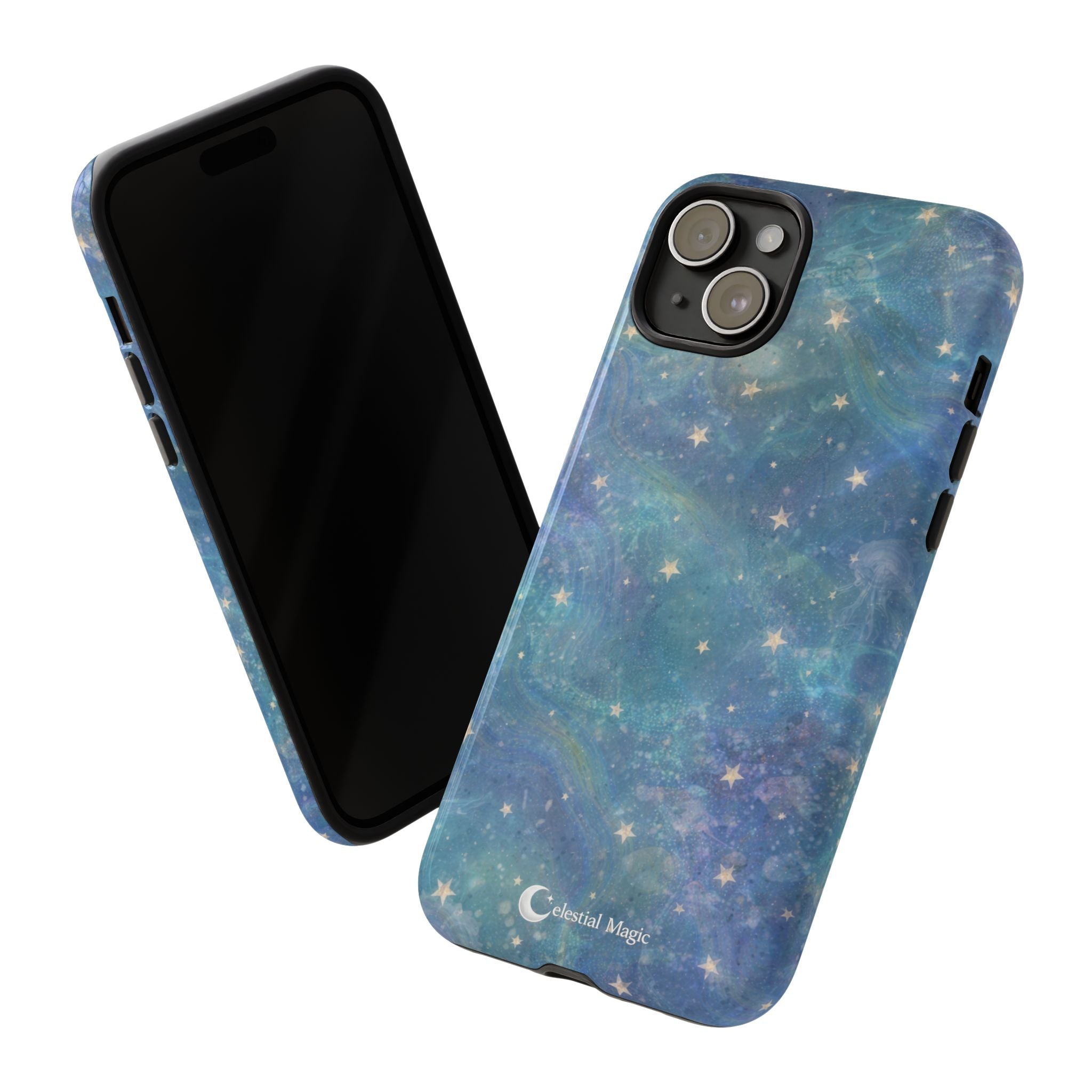 Celestial Magic Phone Case – Blue Starry Galaxy Tough Case