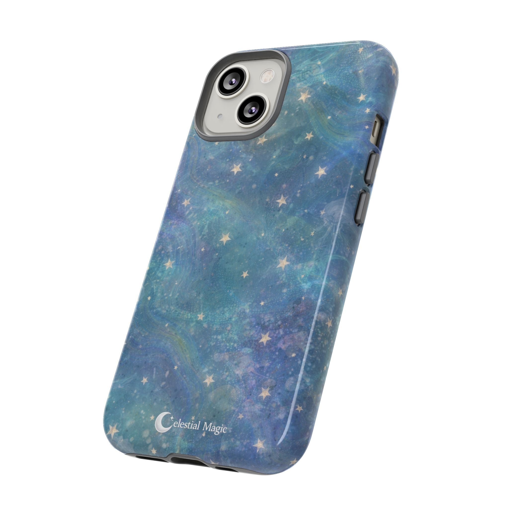 Celestial Magic Phone Case – Blue Starry Galaxy Tough Case