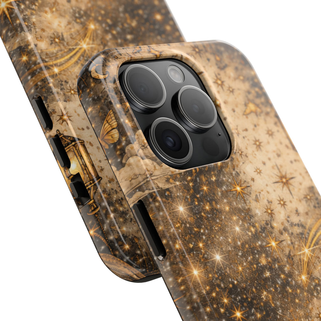 Celestial Stars Tough Phone Case — Vintage Gold Starry Sky Protection