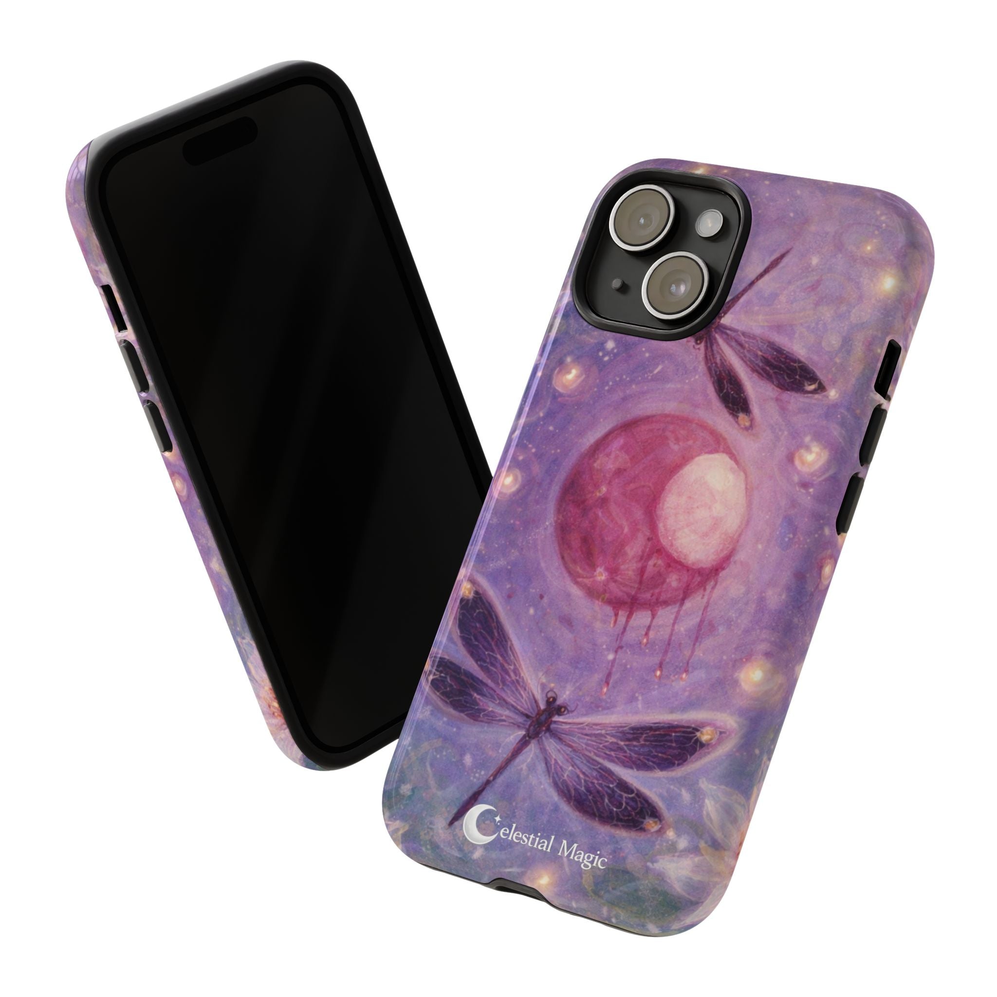 Mystic Dragonfly Phone Case — Celestial Magic Moon Art Protective Cover