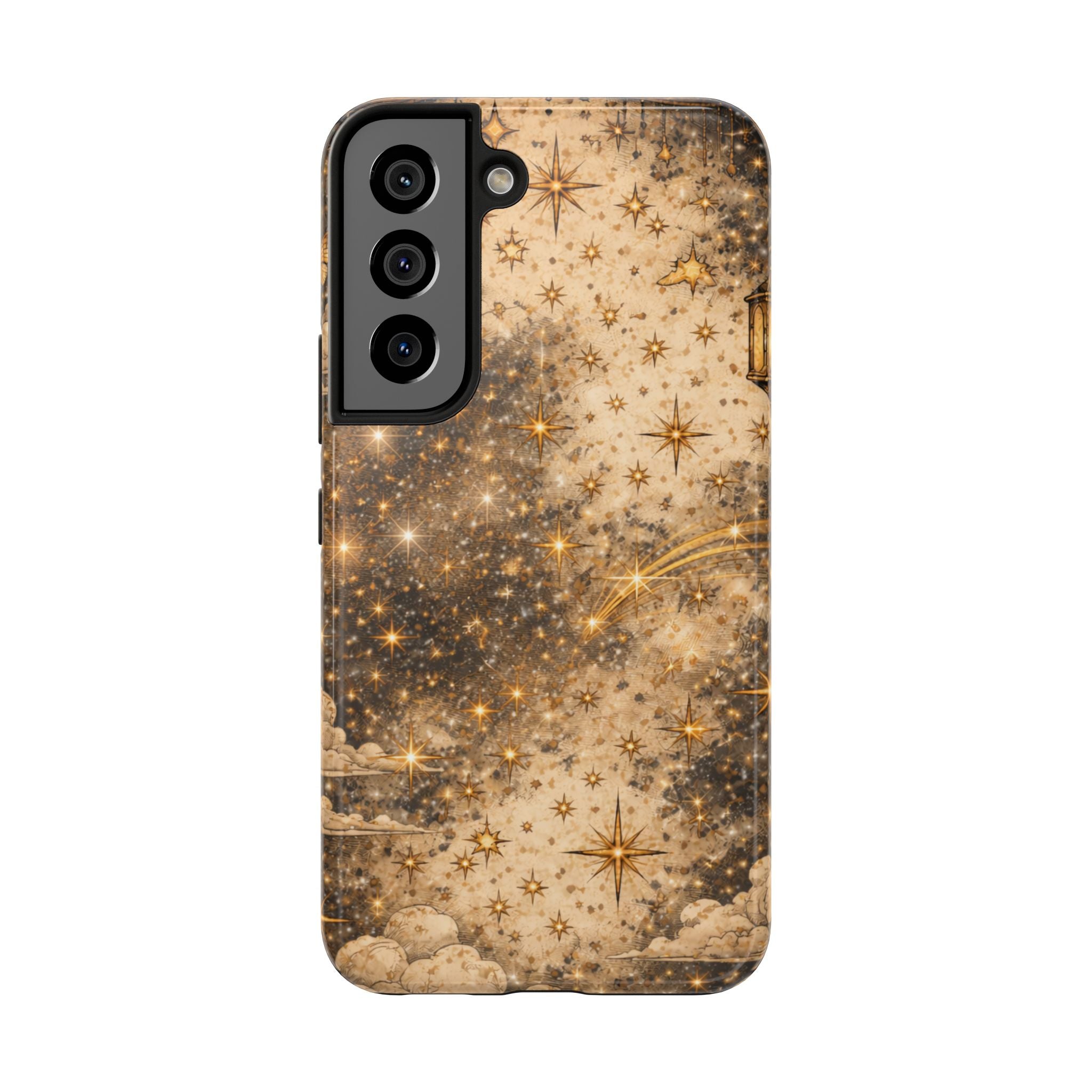 Celestial Stars Tough Phone Case — Vintage Gold Starry Sky Protection