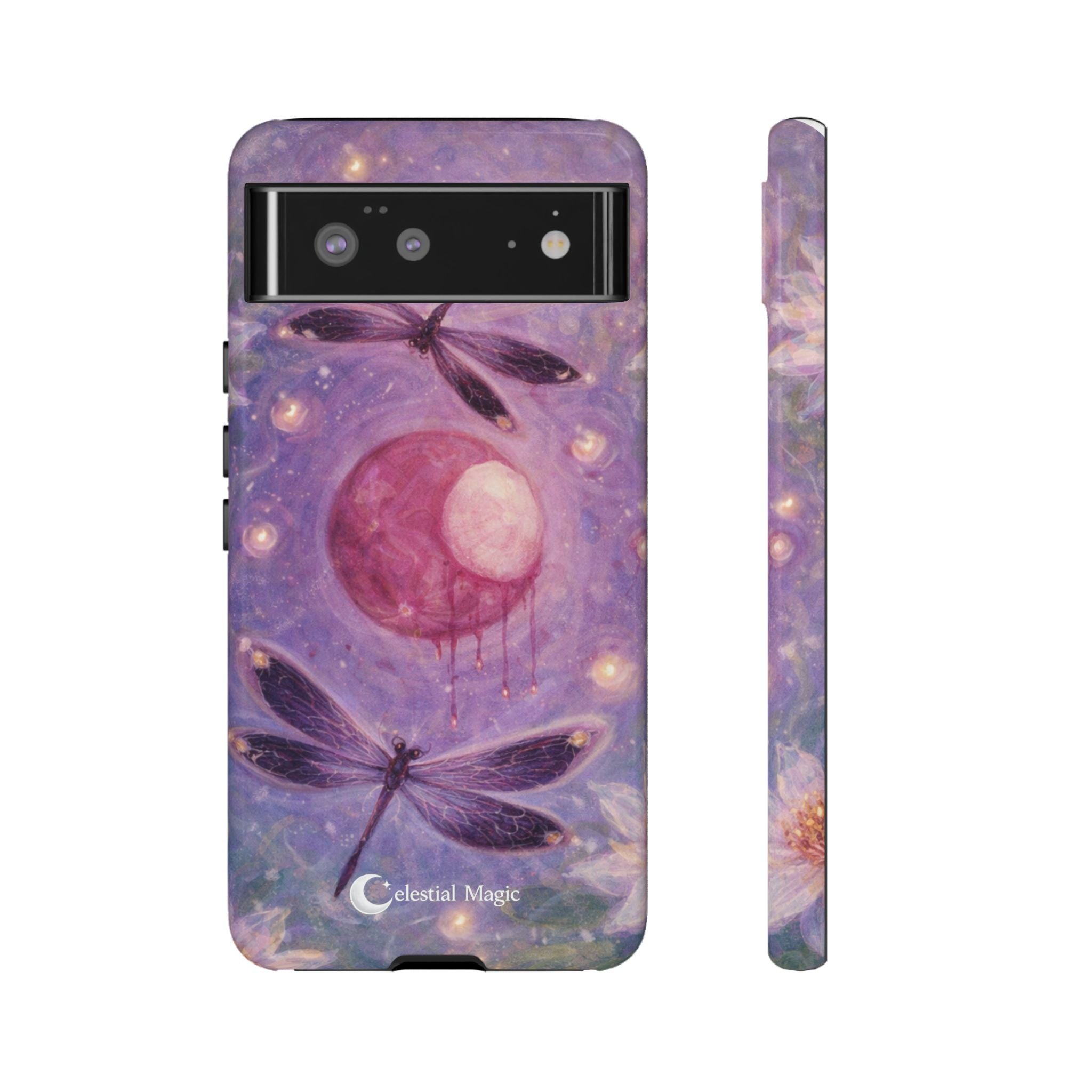 Mystic Dragonfly Phone Case — Celestial Magic Moon Art Protective Cover