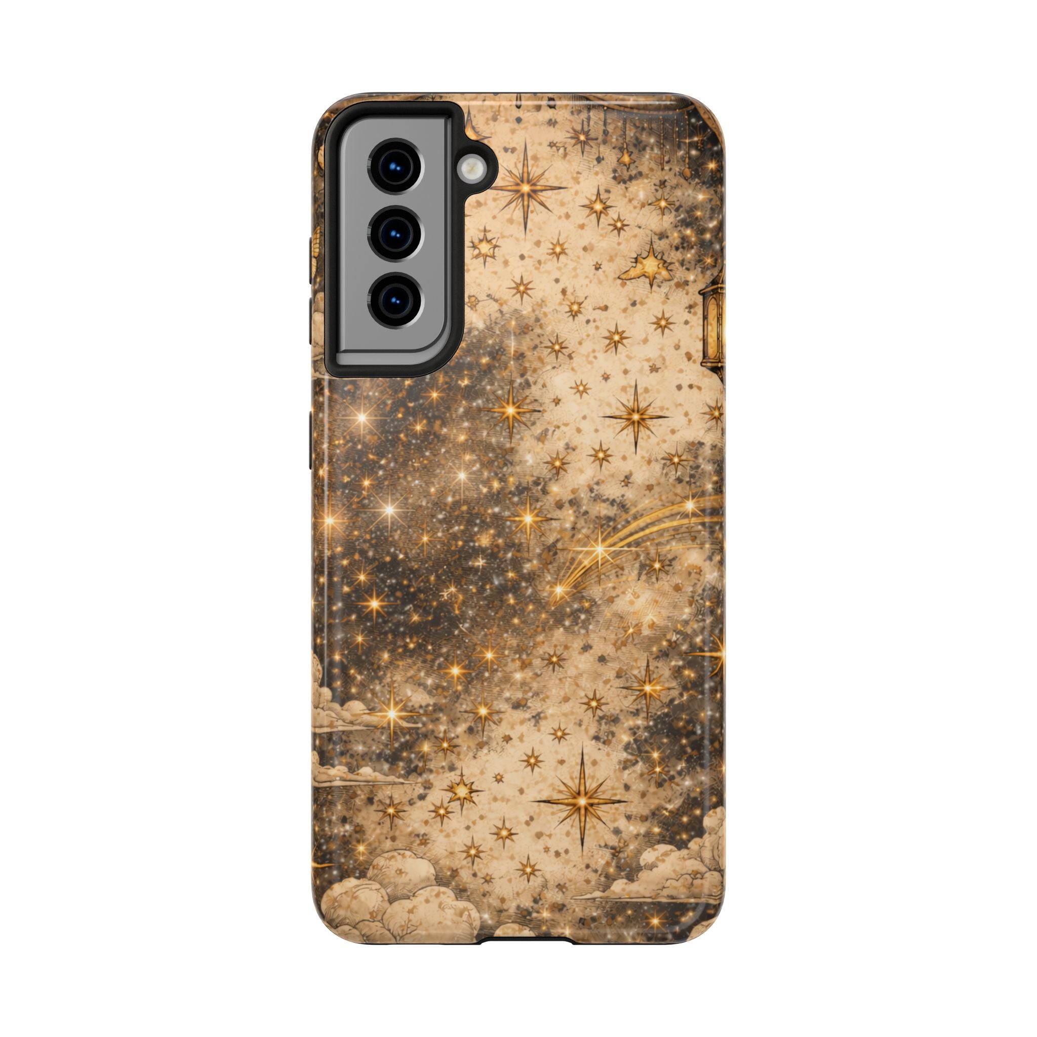 Celestial Stars Tough Phone Case — Vintage Gold Starry Sky Protection
