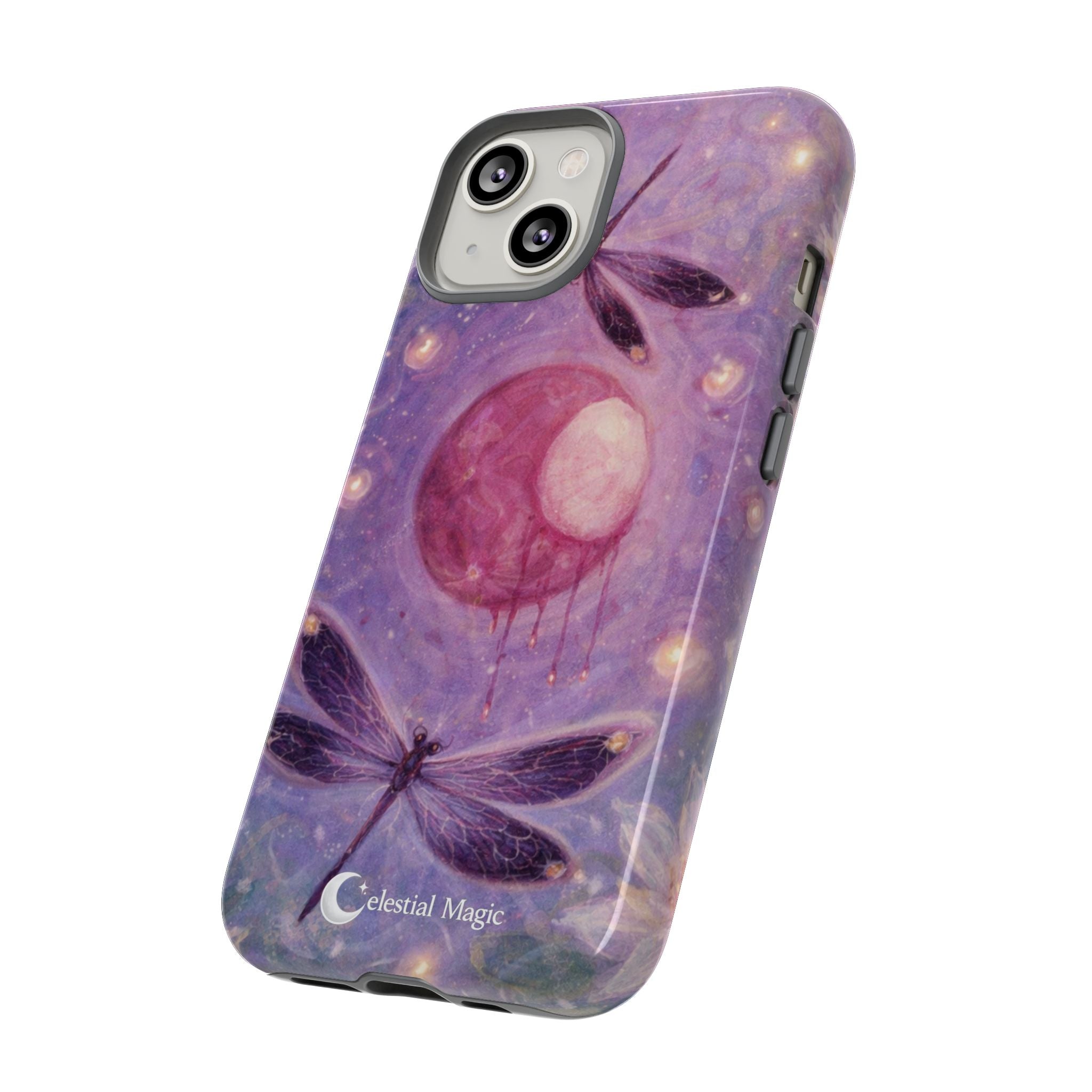 Mystic Dragonfly Phone Case — Celestial Magic Moon Art Protective Cover
