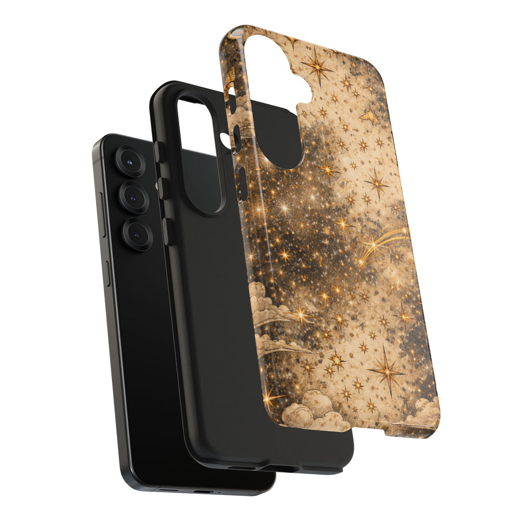 Celestial Stars Tough Phone Case — Vintage Gold Starry Sky Protection