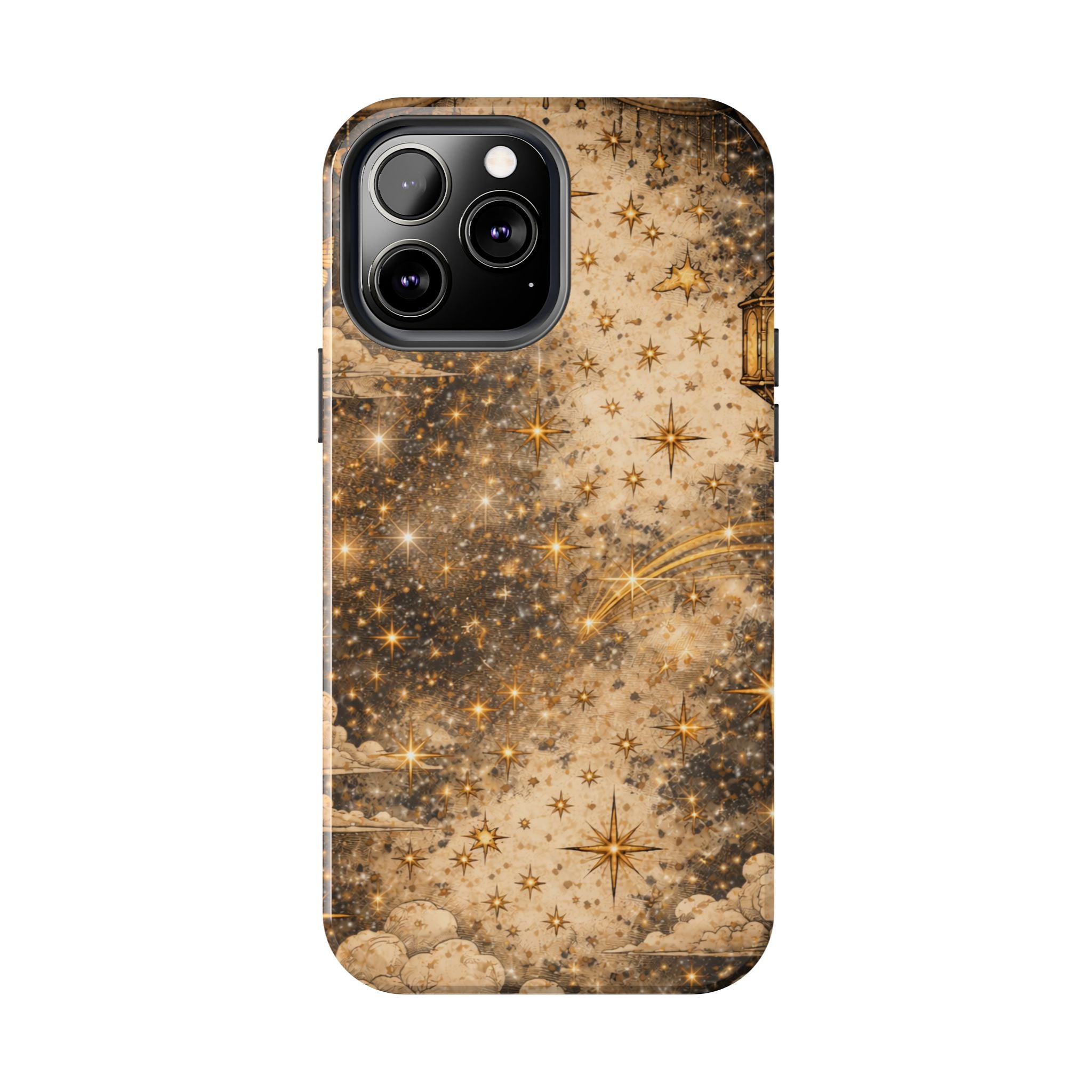 Celestial Stars Tough Phone Case — Vintage Gold Starry Sky Protection