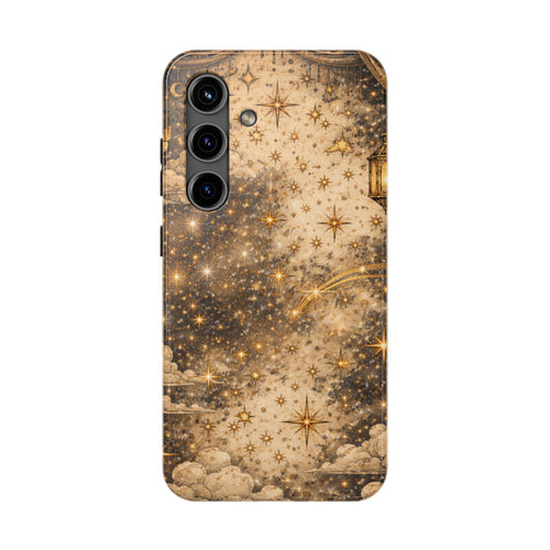 Celestial Stars Tough Phone Case — Vintage Gold Starry Sky Protection