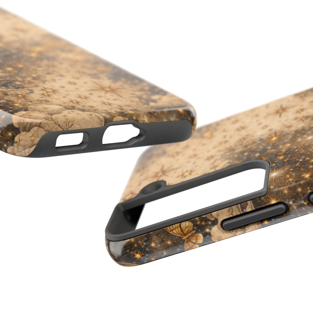 Celestial Stars Tough Phone Case — Vintage Gold Starry Sky Protection