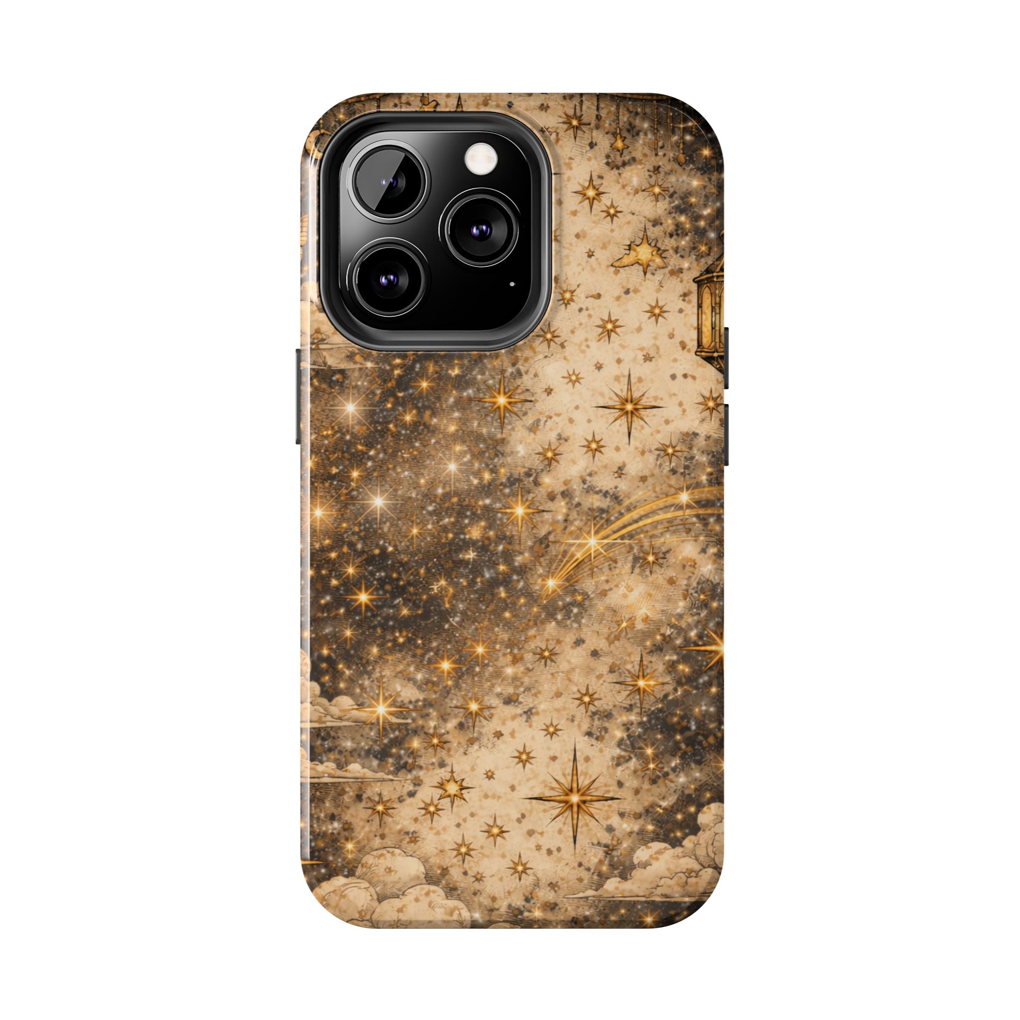 Celestial Stars Tough Phone Case — Vintage Gold Starry Sky Protection