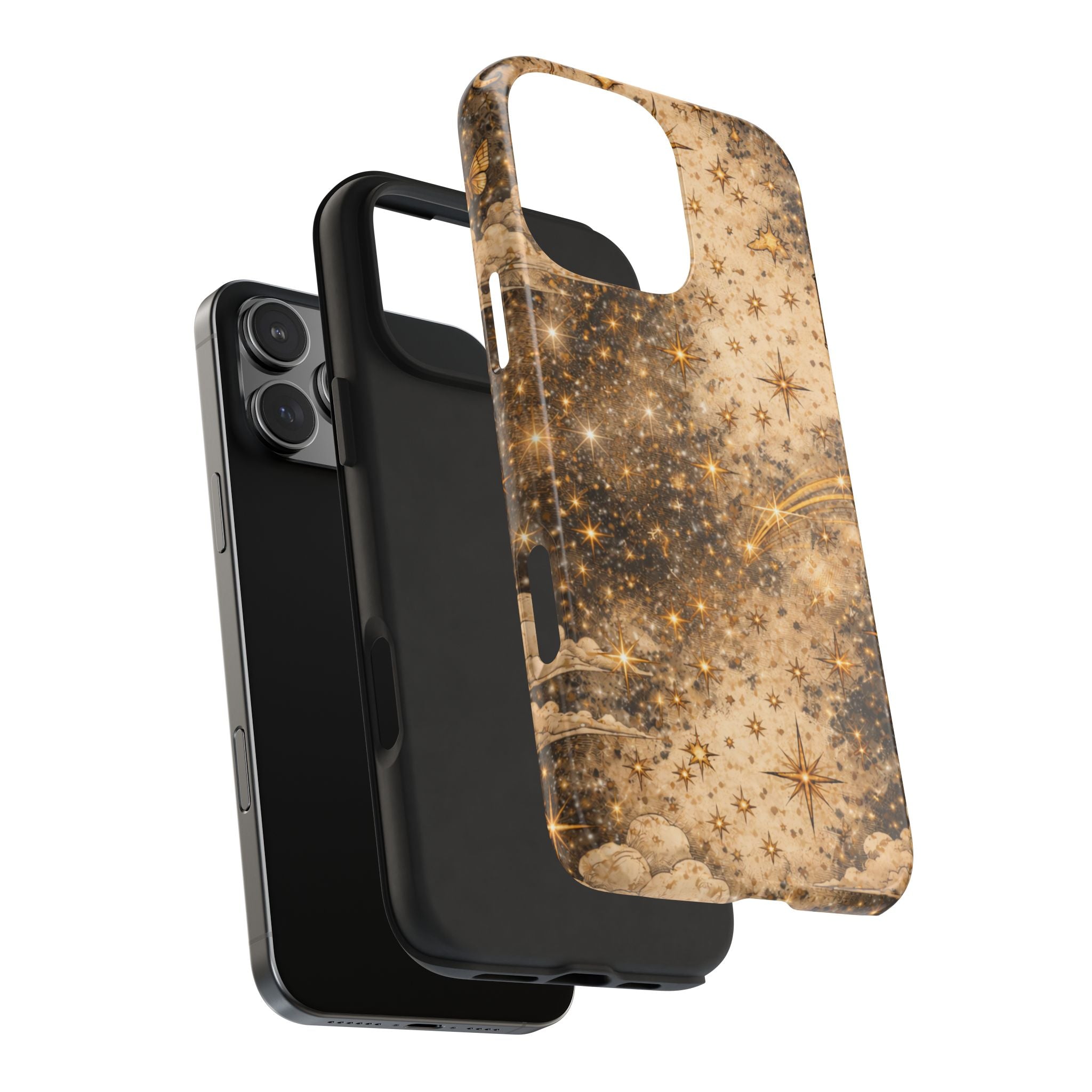 Celestial Stars Tough Phone Case — Vintage Gold Starry Sky Protection