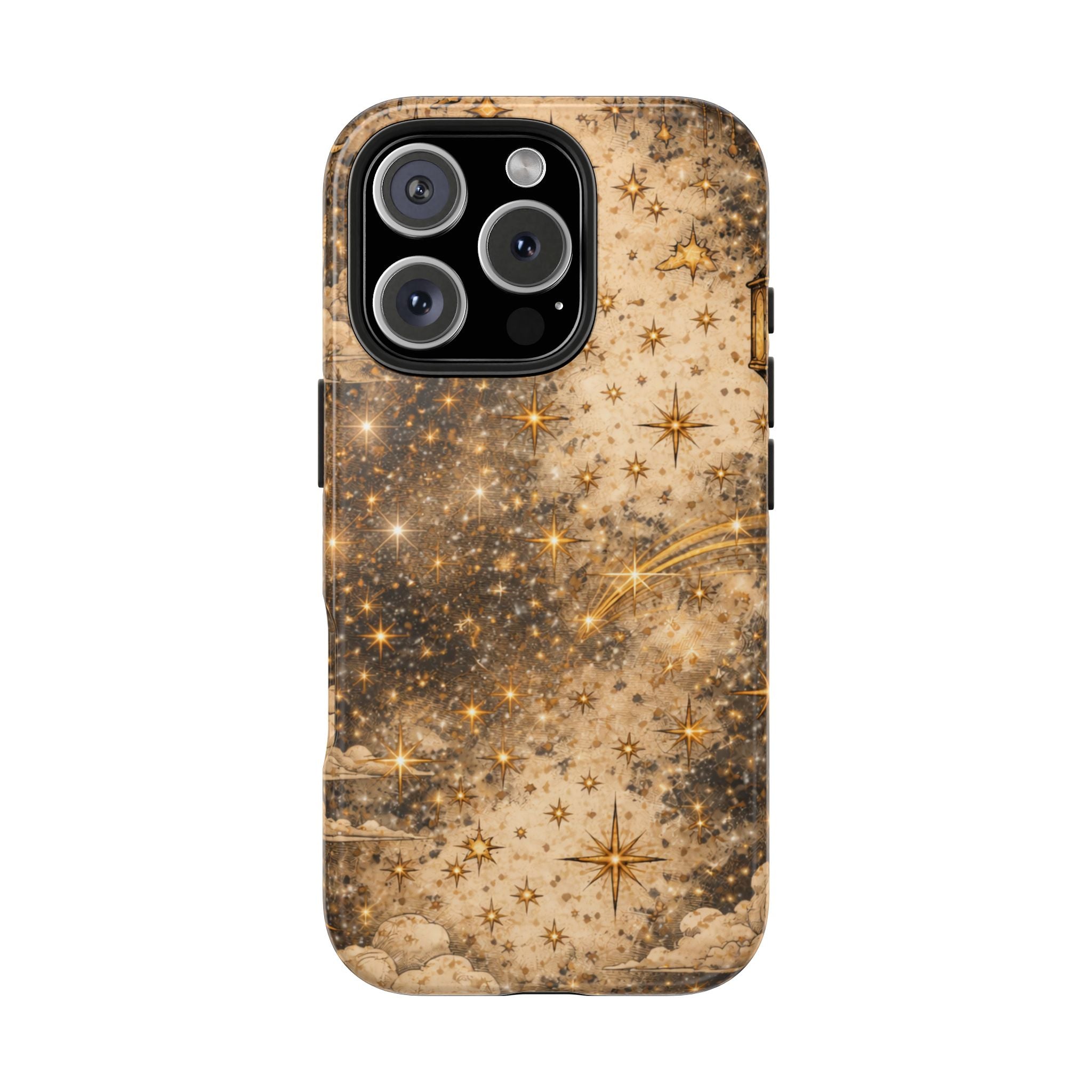 Celestial Stars Tough Phone Case — Vintage Gold Starry Sky Protection