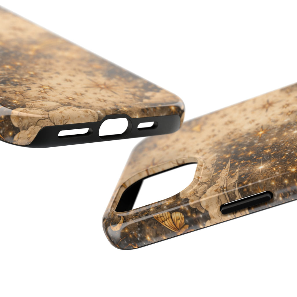 Celestial Stars Tough Phone Case — Vintage Gold Starry Sky Protection