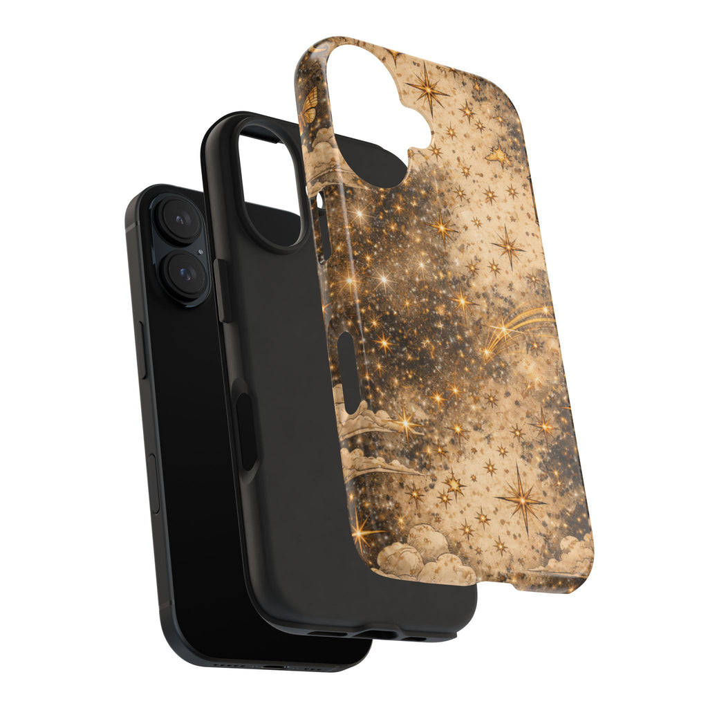 Celestial Stars Tough Phone Case — Vintage Gold Starry Sky Protection