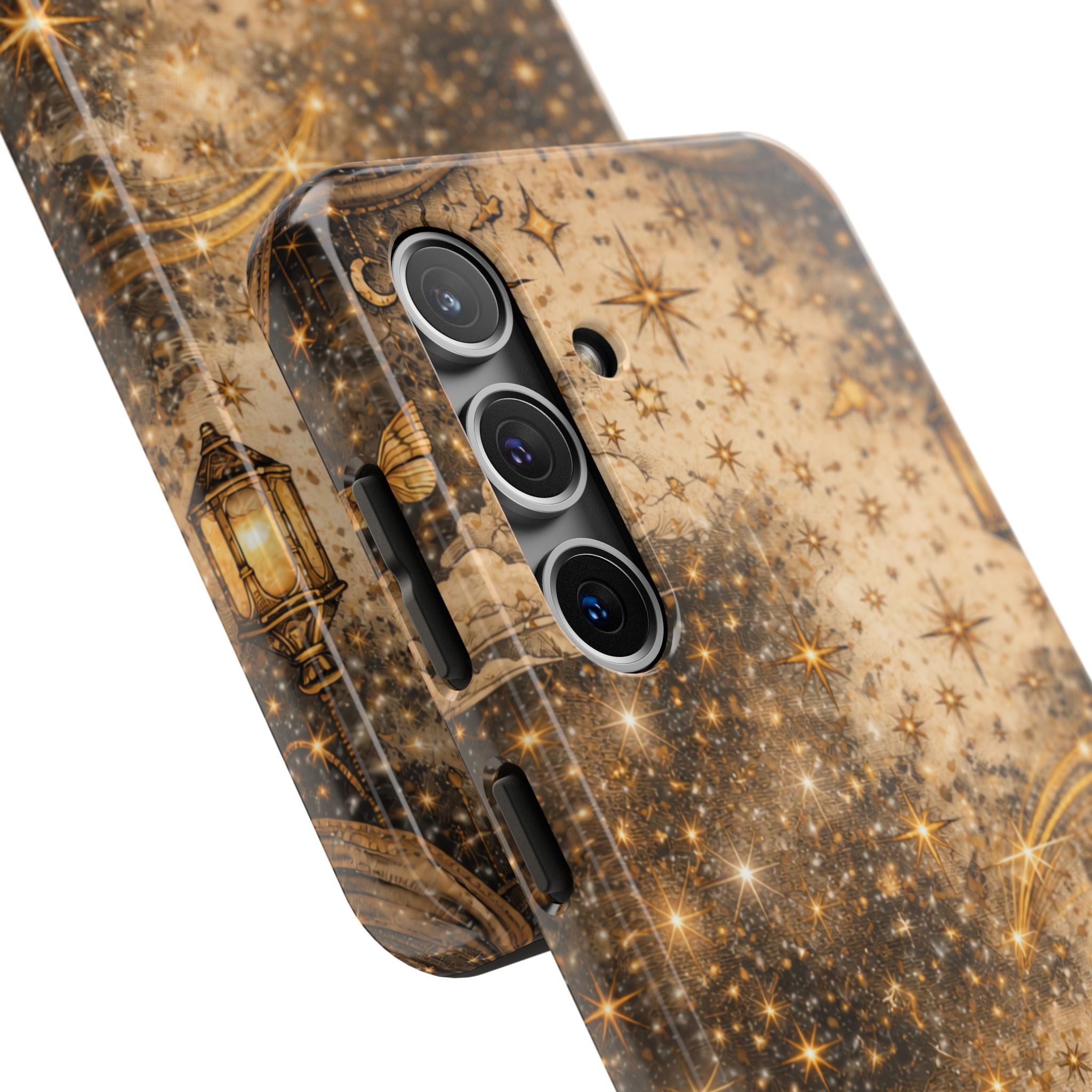 Celestial Stars Tough Phone Case — Vintage Gold Starry Sky Protection