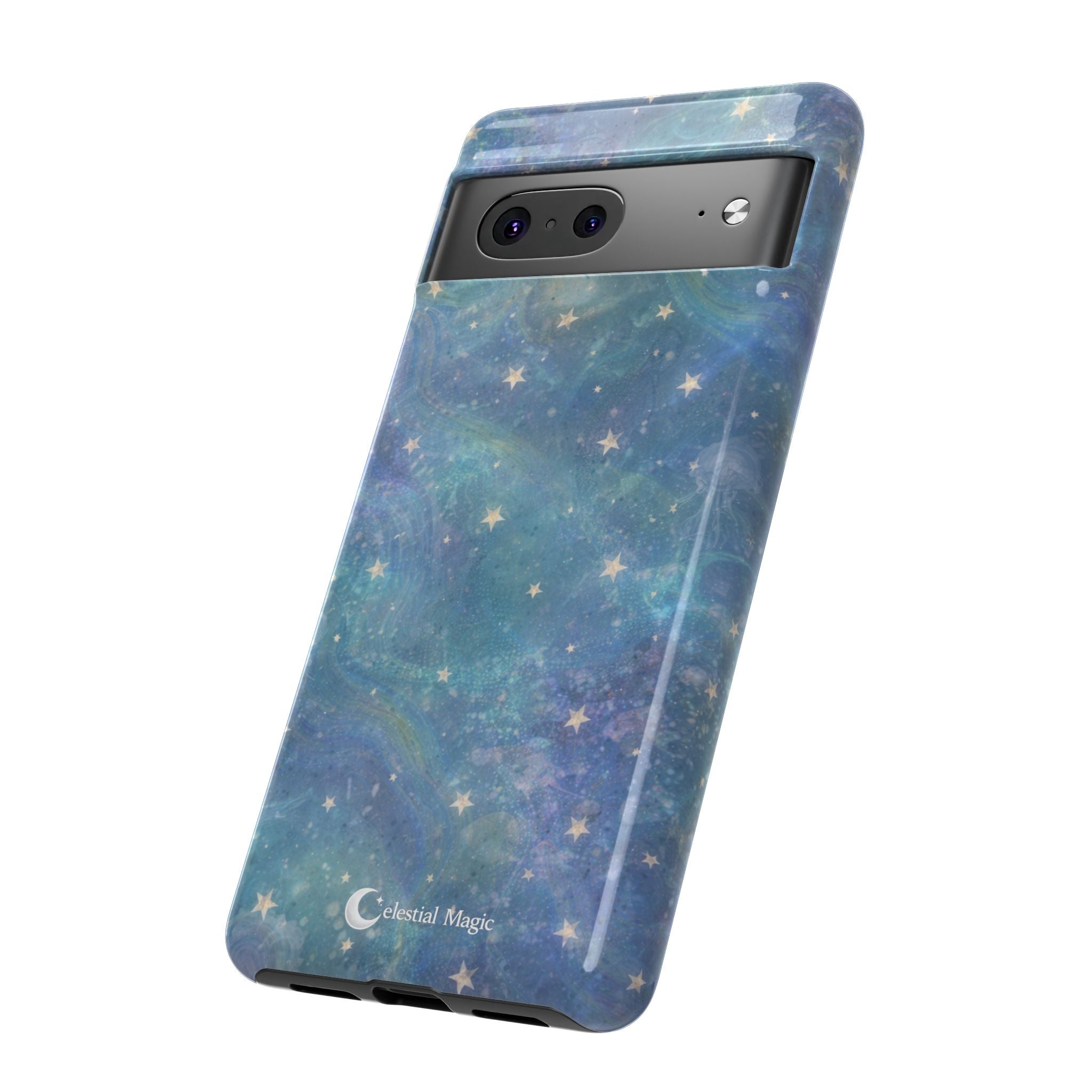 Celestial Magic Phone Case – Blue Starry Galaxy Tough Case