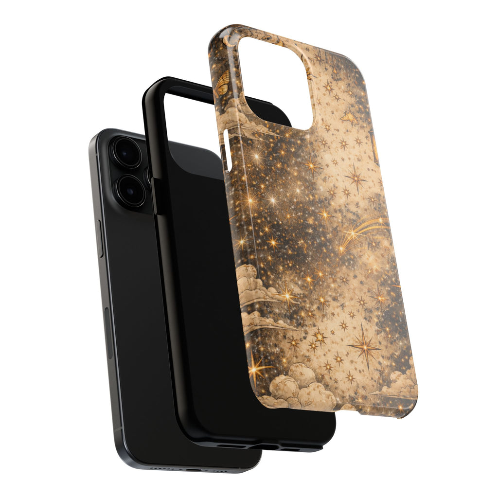 Celestial Stars Tough Phone Case — Vintage Gold Starry Sky Protection