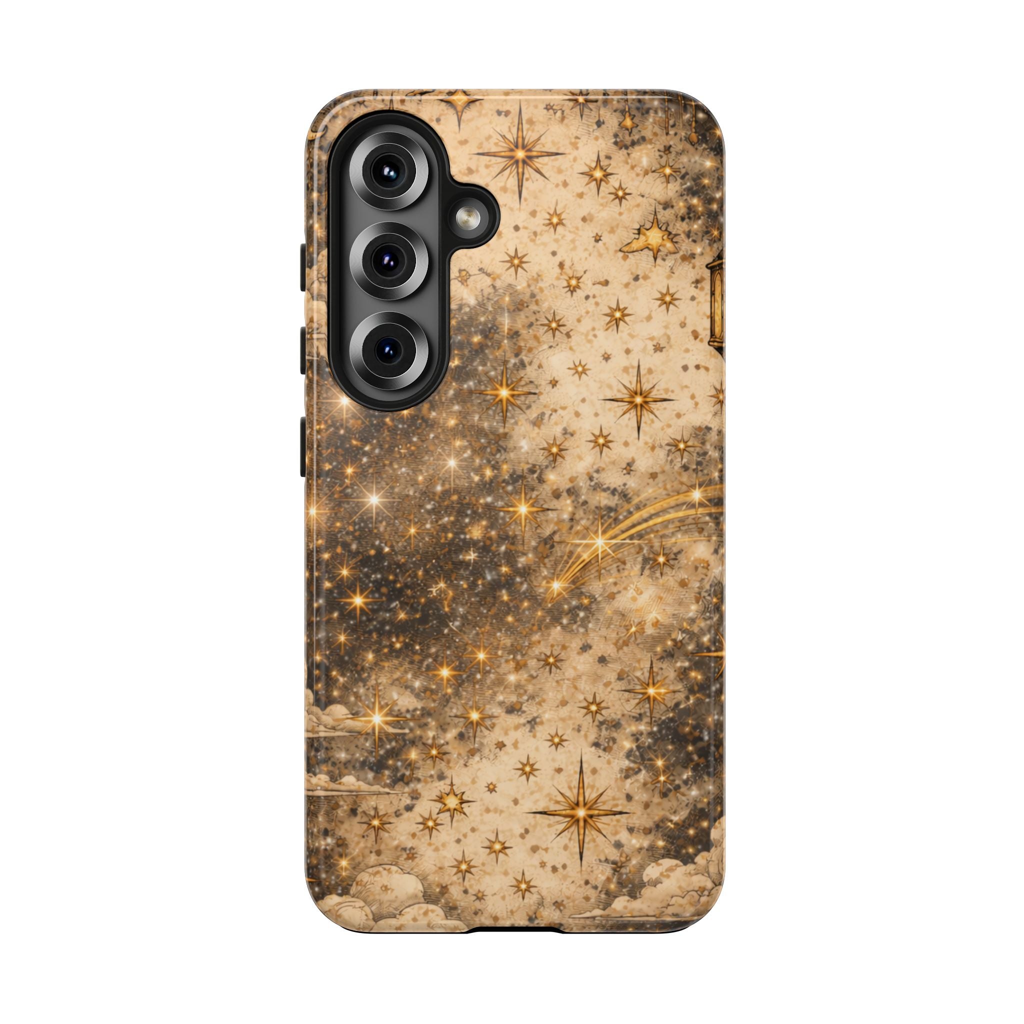 Celestial Stars Tough Phone Case — Vintage Gold Starry Sky Protection