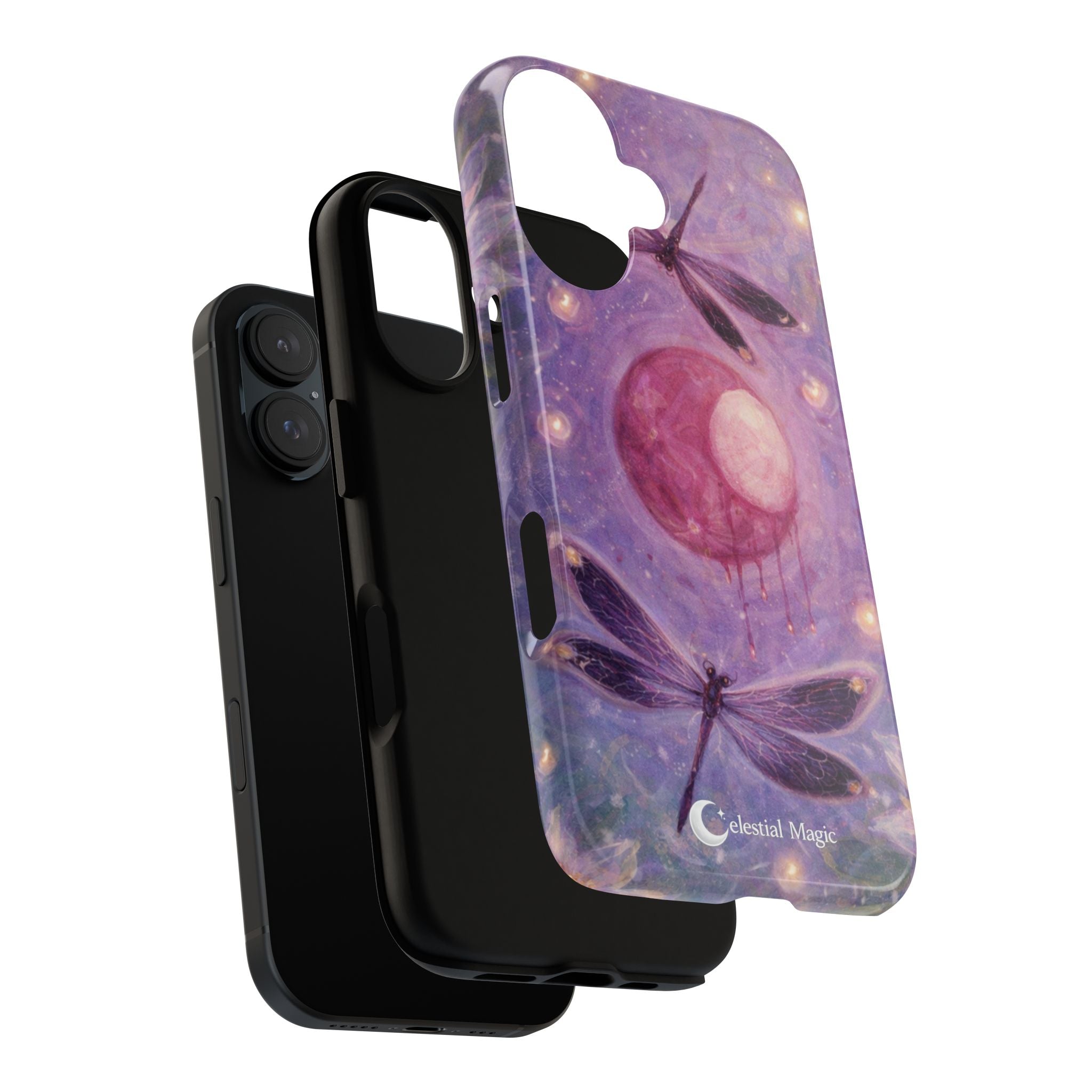 Mystic Dragonfly Phone Case — Celestial Magic Moon Art Protective Cover