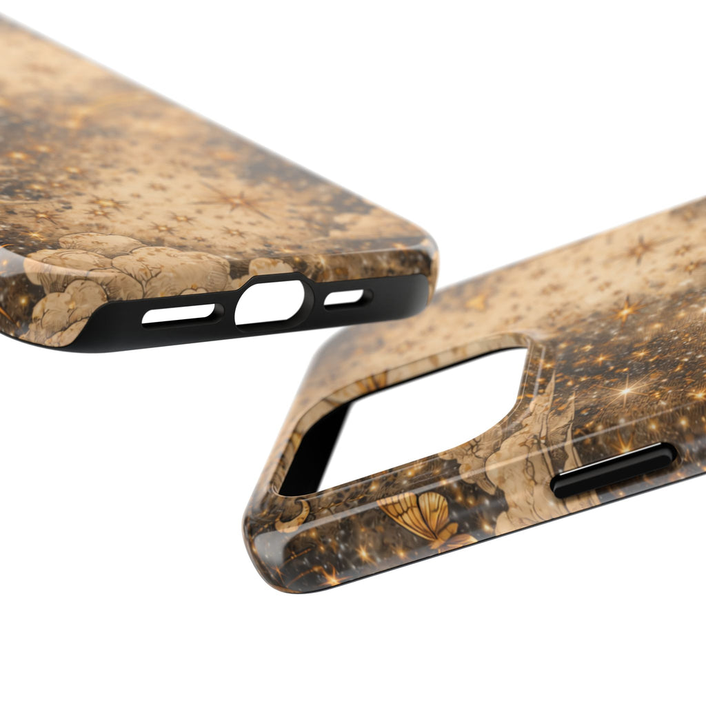 Celestial Stars Tough Phone Case — Vintage Gold Starry Sky Protection