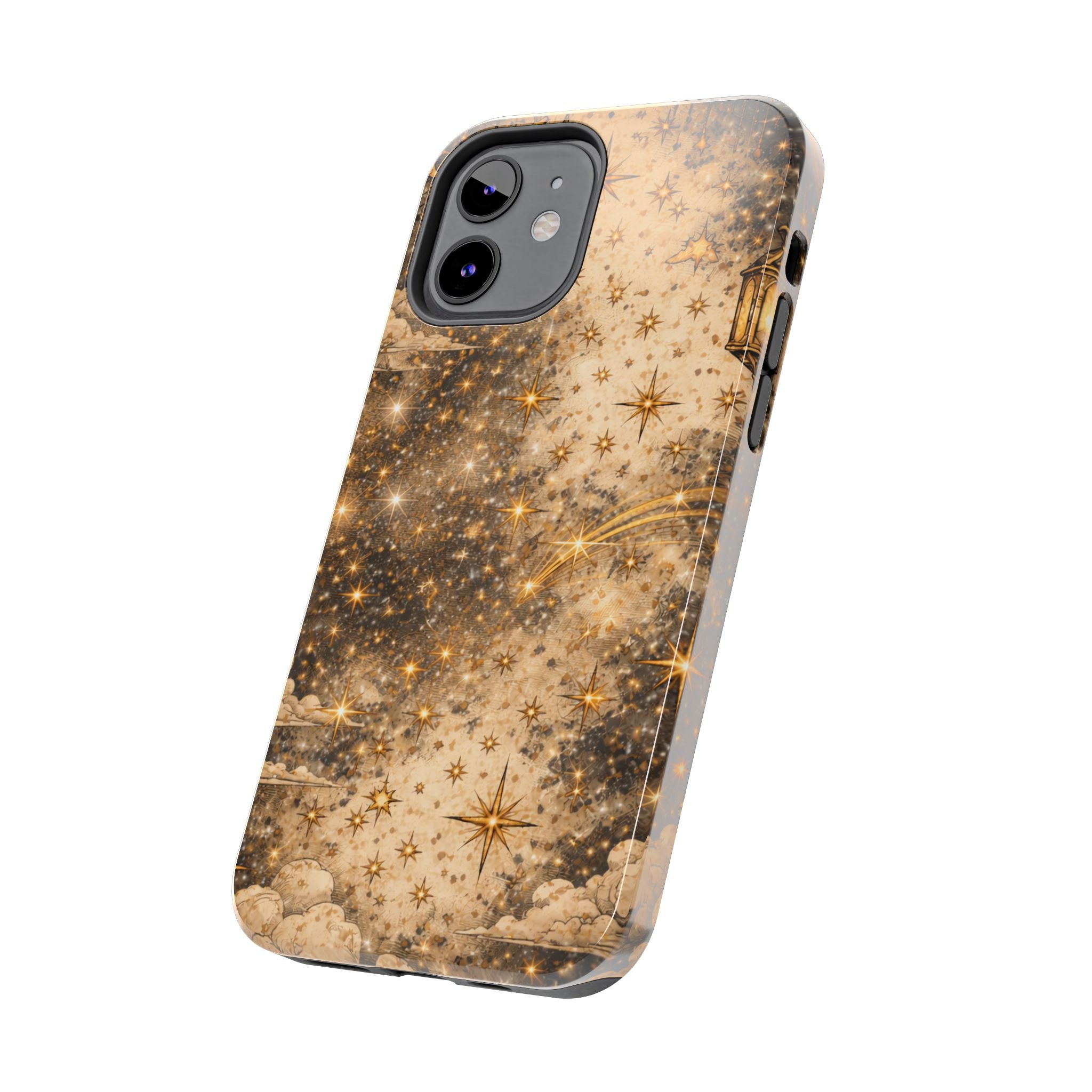 Celestial Stars Tough Phone Case — Vintage Gold Starry Sky Protection