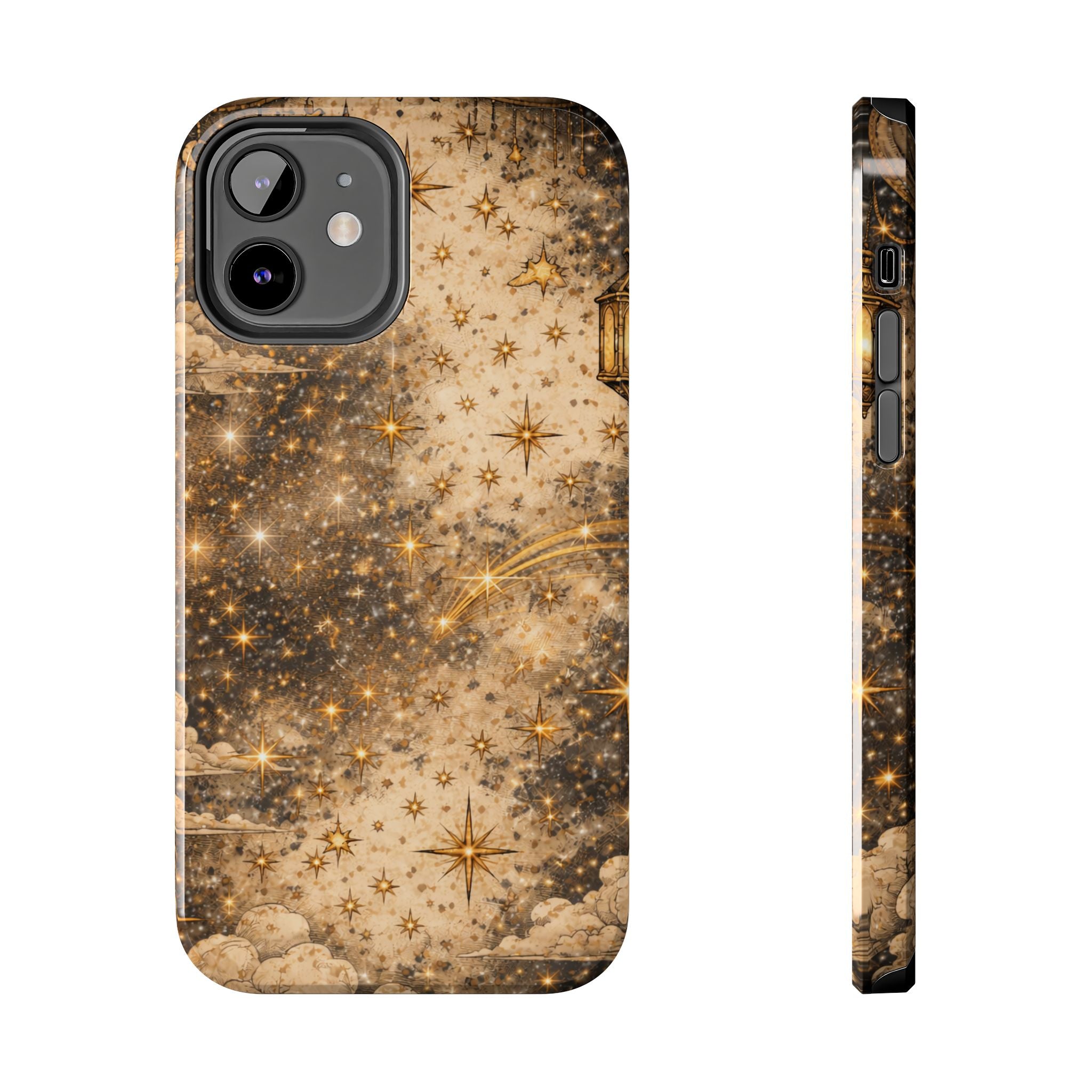 Celestial Stars Tough Phone Case — Vintage Gold Starry Sky Protection