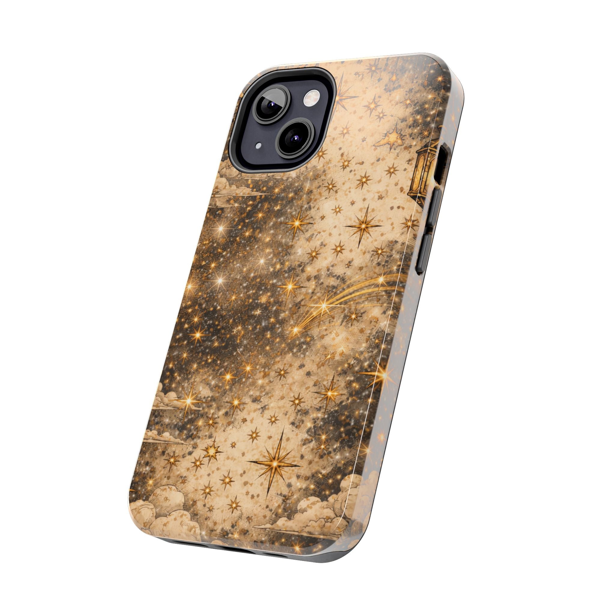 Celestial Stars Tough Phone Case — Vintage Gold Starry Sky Protection