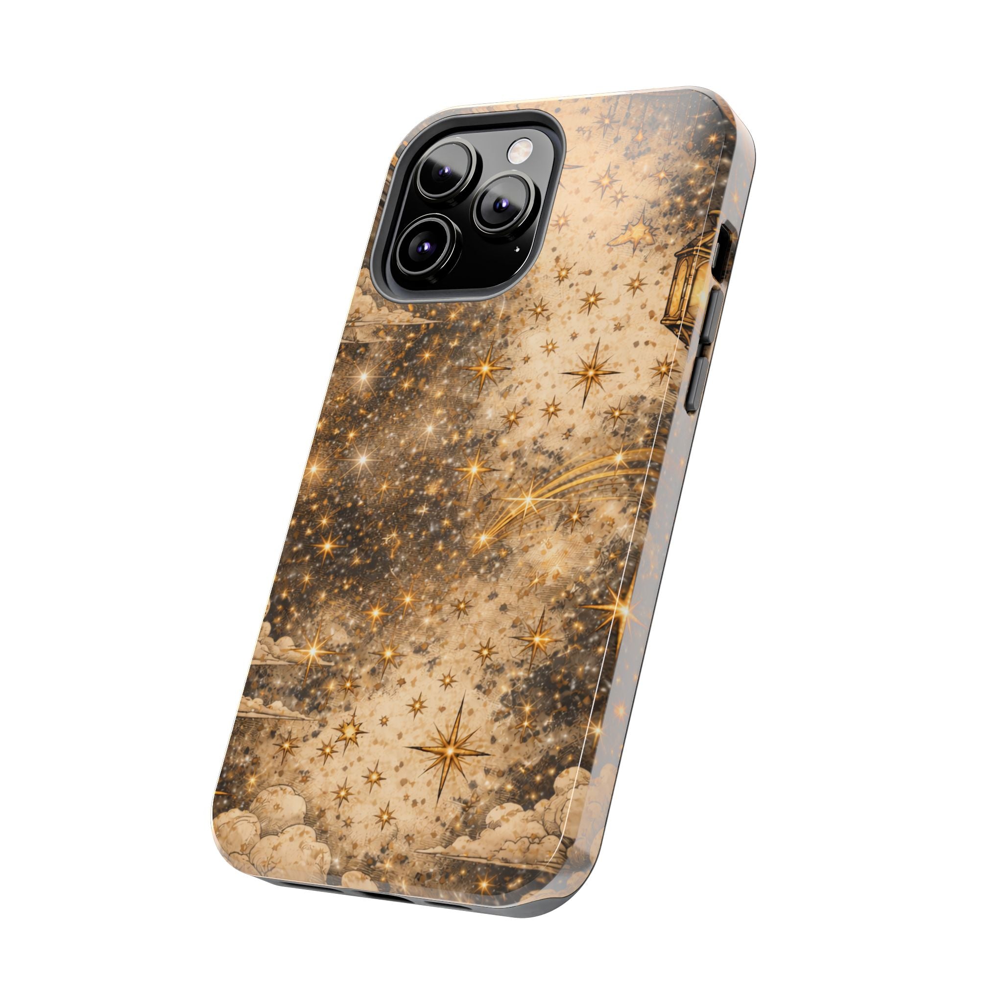 Celestial Stars Tough Phone Case — Vintage Gold Starry Sky Protection